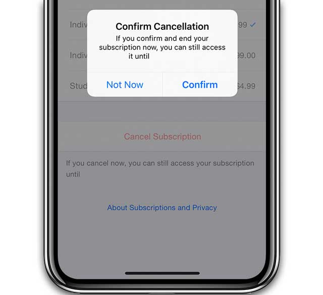 cancel a subscription on your iPhone