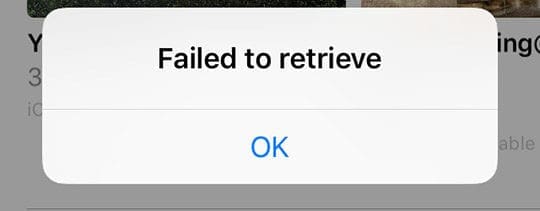 iCloud Photo Link Problems; failed to retrieve