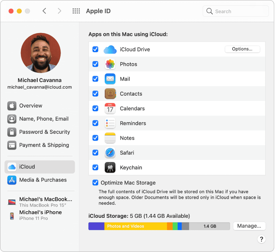 iCloud Contacts on Mac